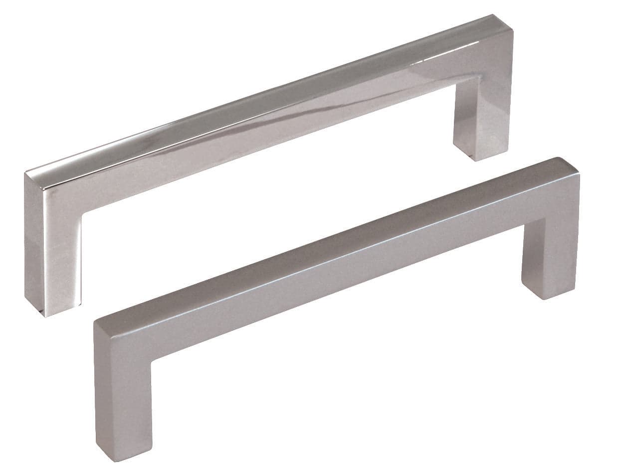 MANIGLIE PER MOBILI FISSE MOD.UN34 IN ZAMA- - interfori mm.96 cromo lucido - 5 pezzi METALSTYLE