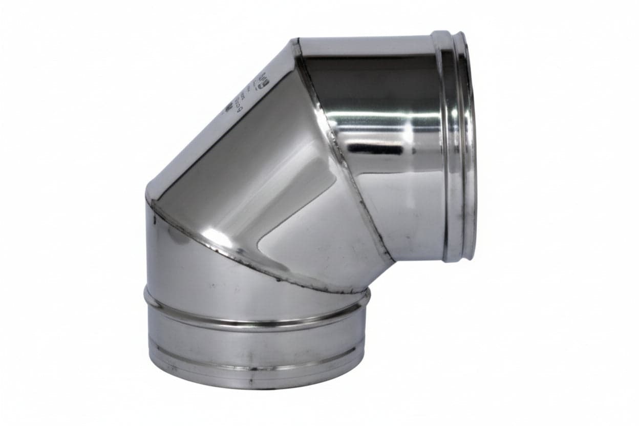 Gomito a 90 ° Acciaio Inox AISI 304 Monoparete Spessore 05 mm Ee ¸ 140 mm