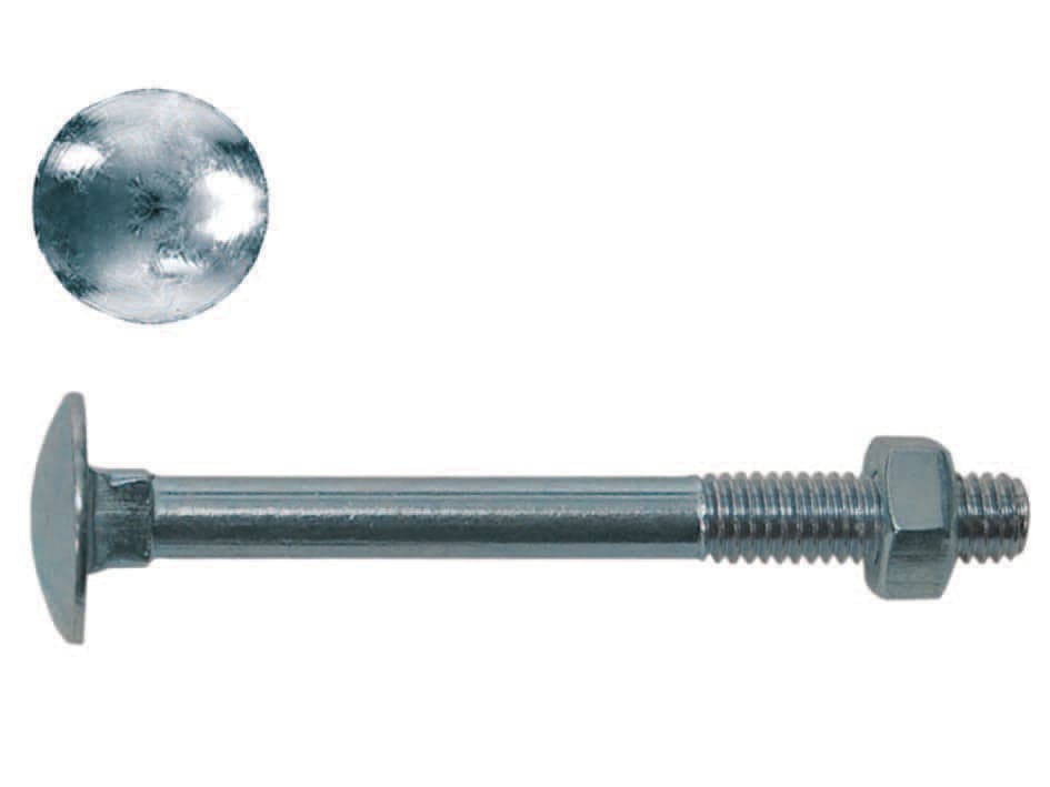 Bullone Acciaio Testa Tonda Con Dado- - Ø Mm.8X25 - 200 Pezzi Ambrovit in Bulloni a testa tonda BricoGo - Marano di Napoli, commercioVirtuoso.it