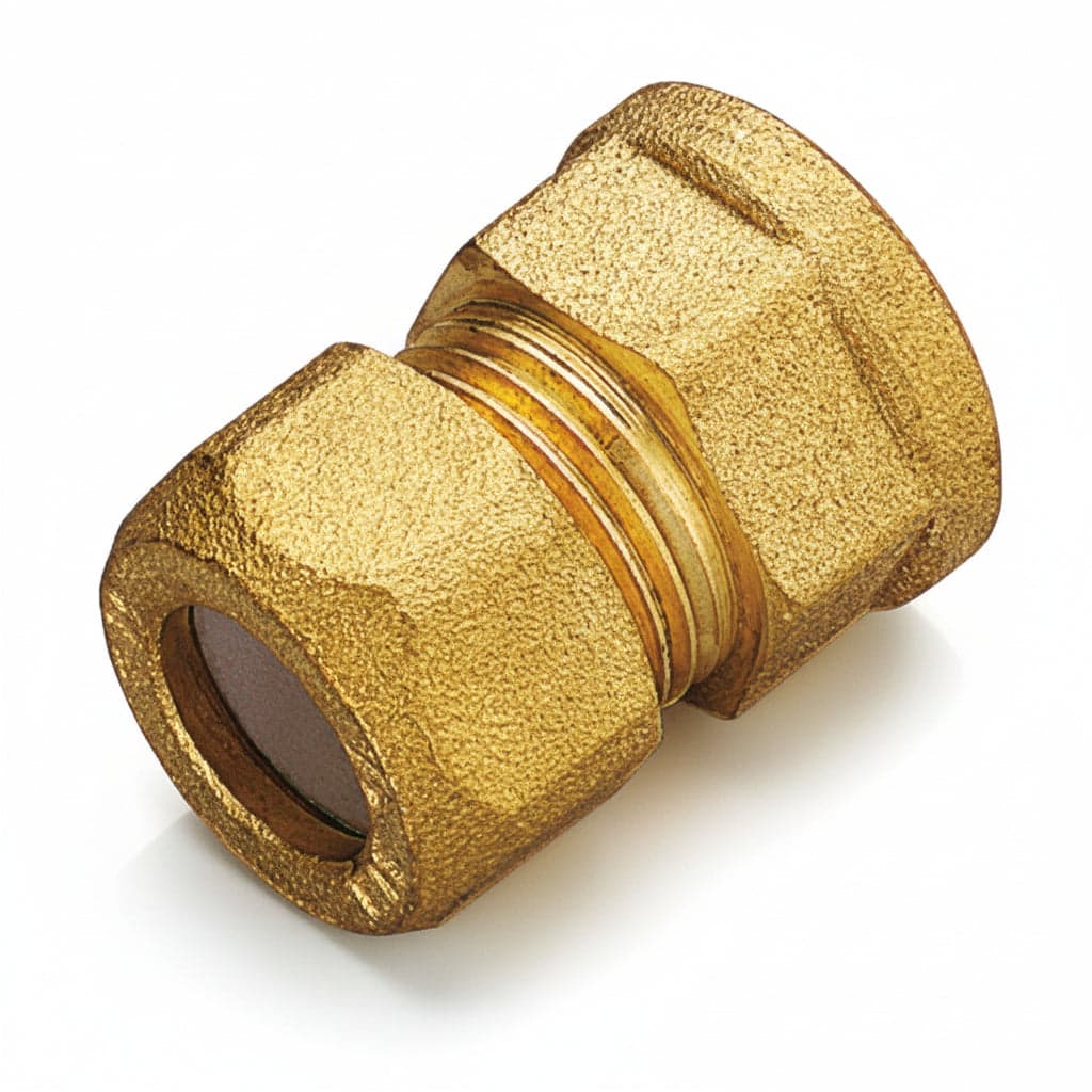 Raccordo Ottone Diritto Bicono F/Gas 12X3/8- Tiemme- 10,0 Pz