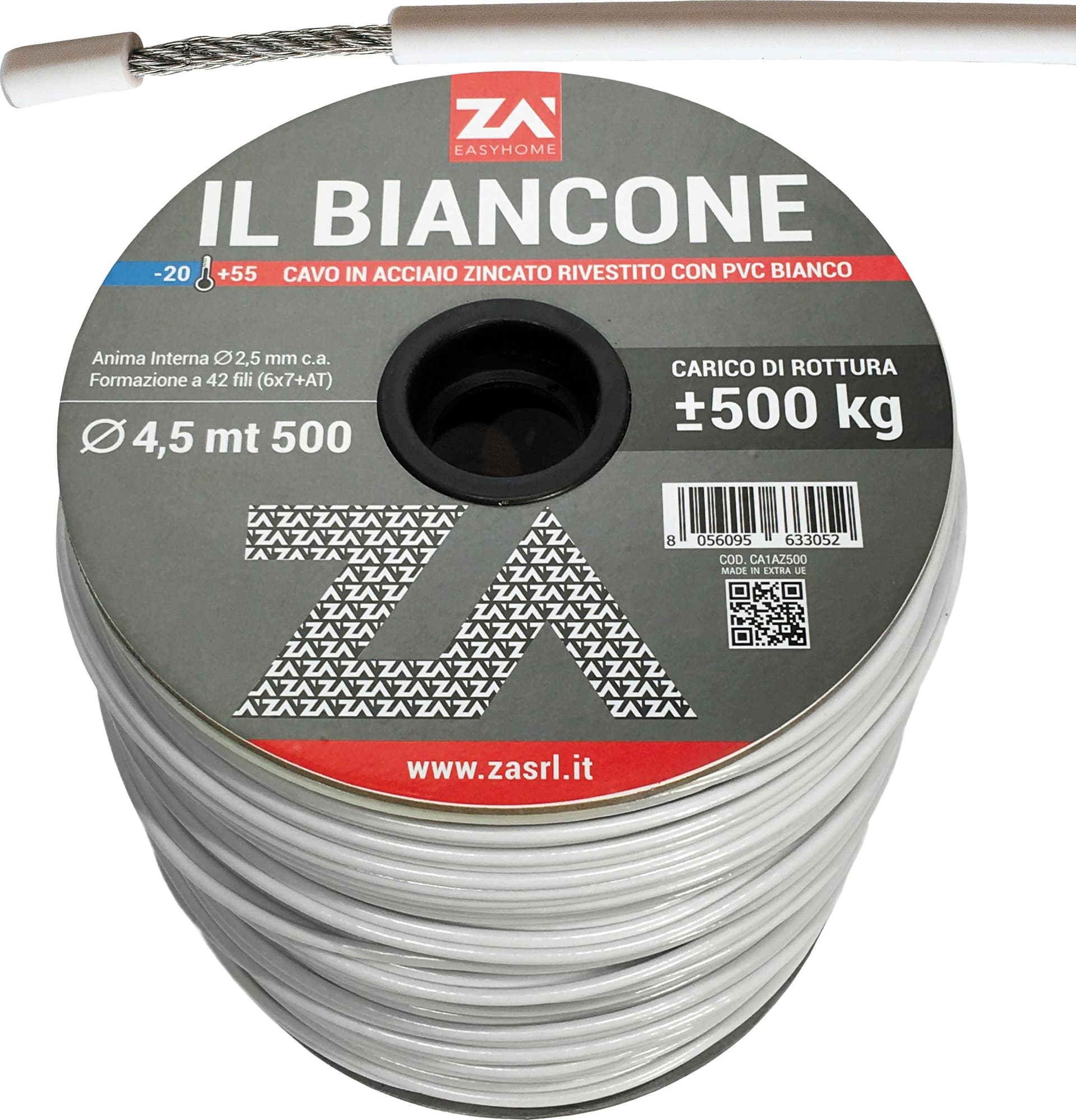 Filo Stendibiancheria Biancone Acc Zin Ø 4,5 mm 500 ml