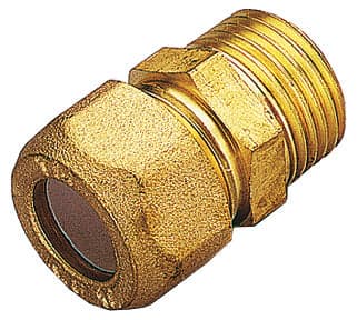 RACCORDO OTTONE DIRITTO BICONO M/GAS 14X1/2- TIEMME- 10,0 pz