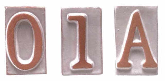 NUMERO CIVICO 1 IN TERRACOTTA 5X9 CM- 5,0 pz