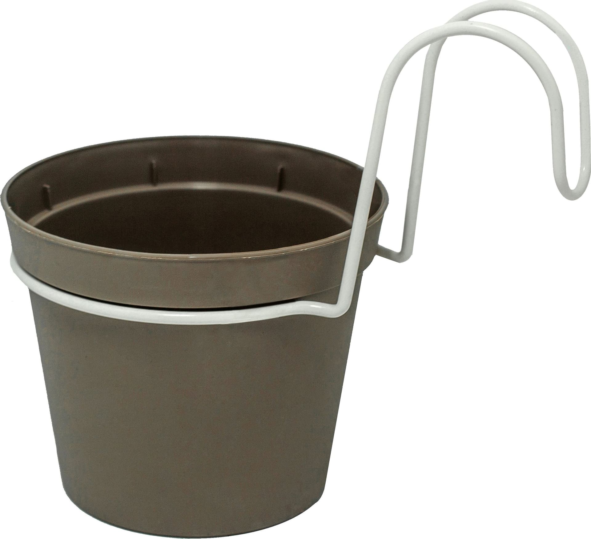 Conf. 5 Vasetti D 12 cm con Agganci Tortora