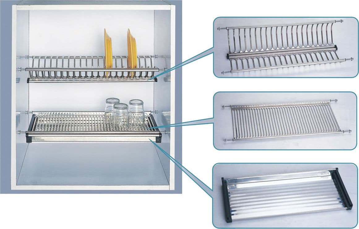 Mensola Colapiatti Acciaio INOX con Vasch 56 cm 1 Coppia