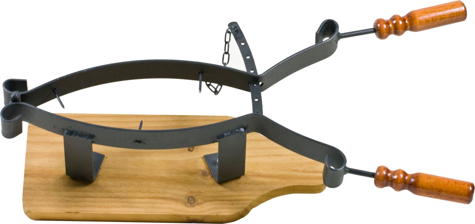 Porta Prosciutto Acciaio su Base Legno e Cernier