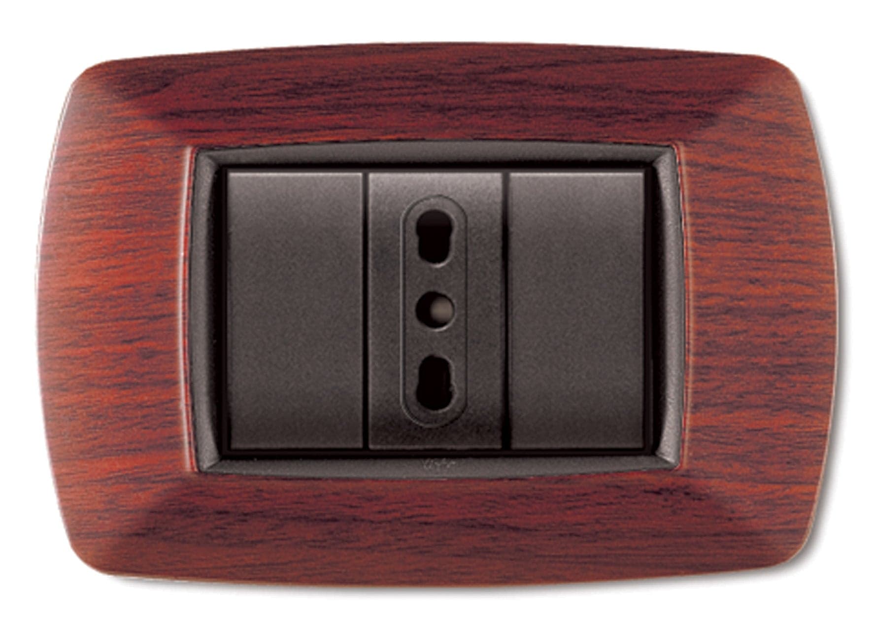 Placca Life Living Plast Legno Scuro 3P- Elettrocanali- 10,0 Pz in Placche per prese BricoGo - Marano di Napoli, commercioVirtuoso.it