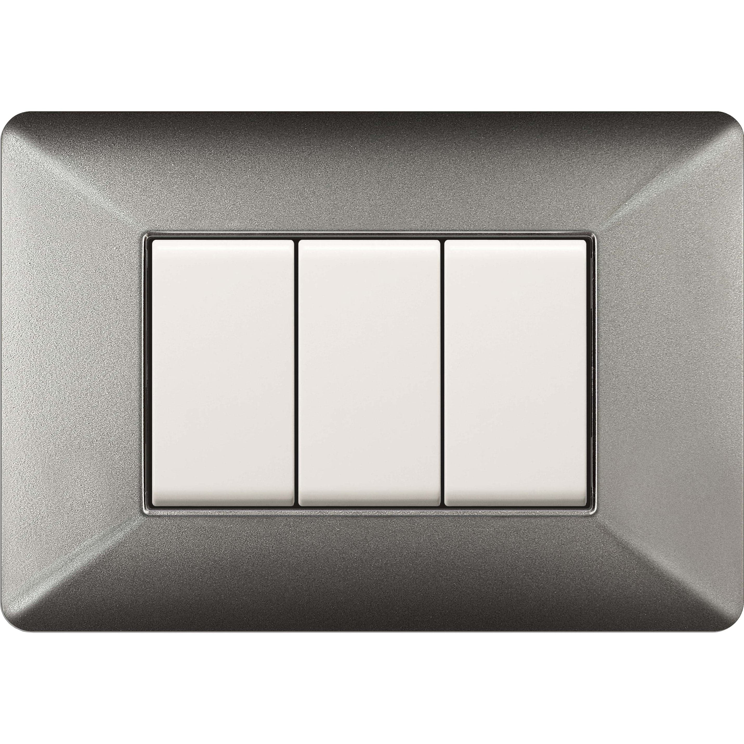 Placca Easy Matix Alluminio Notte 3P- 10,0 Pz in Placche per interruttori BricoGo - Marano di Napoli, commercioVirtuoso.it
