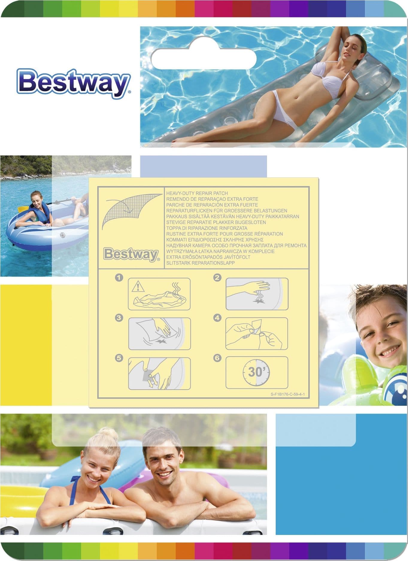Kit 10 Toppe Riparazione Piscina Heavy Duty Bestway