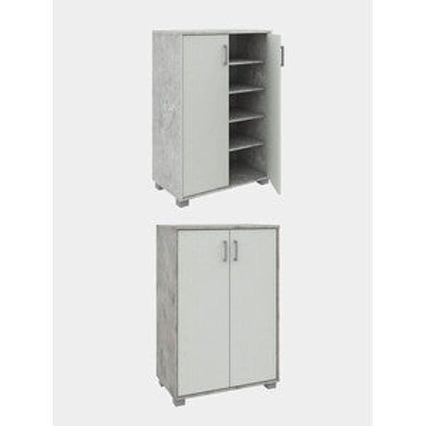 Mobile Basso 2A Multiuso 90 x 60 x 35 cm Cemento Bianco