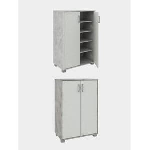 MOBILE BASSO 2A MULTIUSO 90X60X35 CM CEMENTO/BIANCO- 1,0 pz