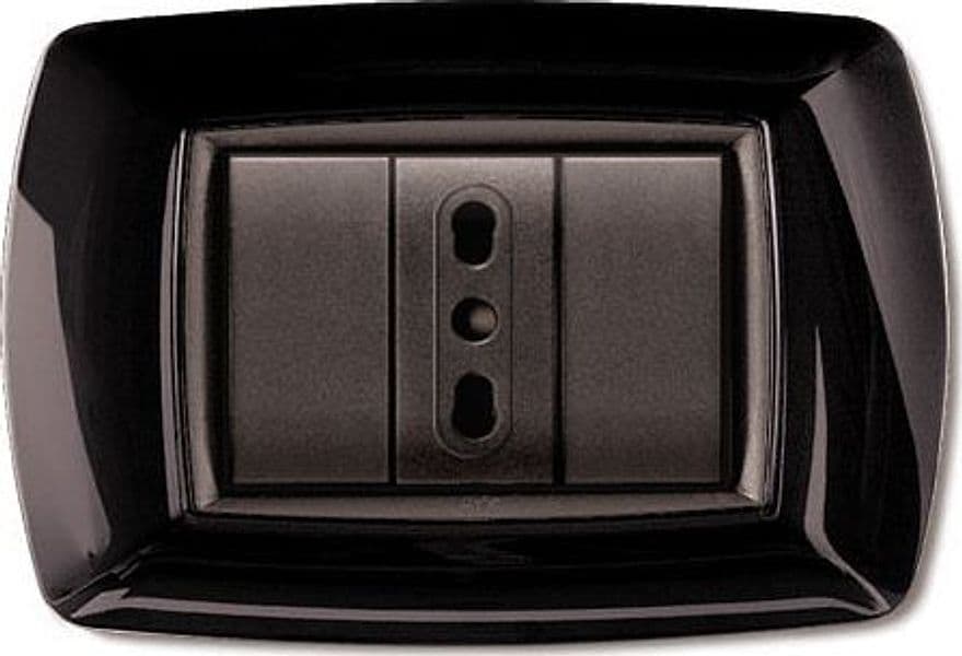 Placca Life Living Plast Nero 3P Elettrocanali 10 Pezzi