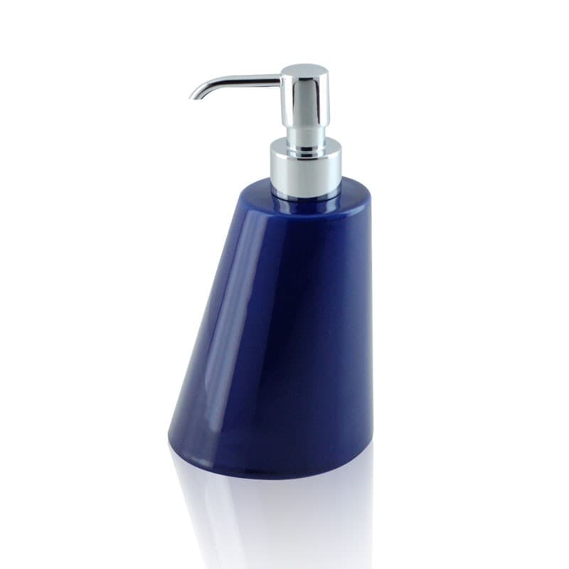 Dispenser - dosatore di sapone liquido da appoggio in ceramica e ottone cromato - accessori bagno in Dosatori per sapone liquido Bottiglioni - Colle di Val d’Elsa, commercioVirtuoso.it