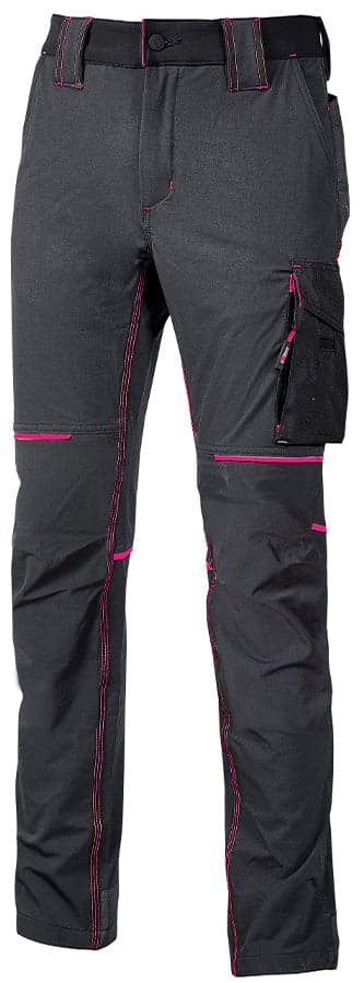 U-Power Pantalone World Lady Col. Grigio/Fucsia Mis. M