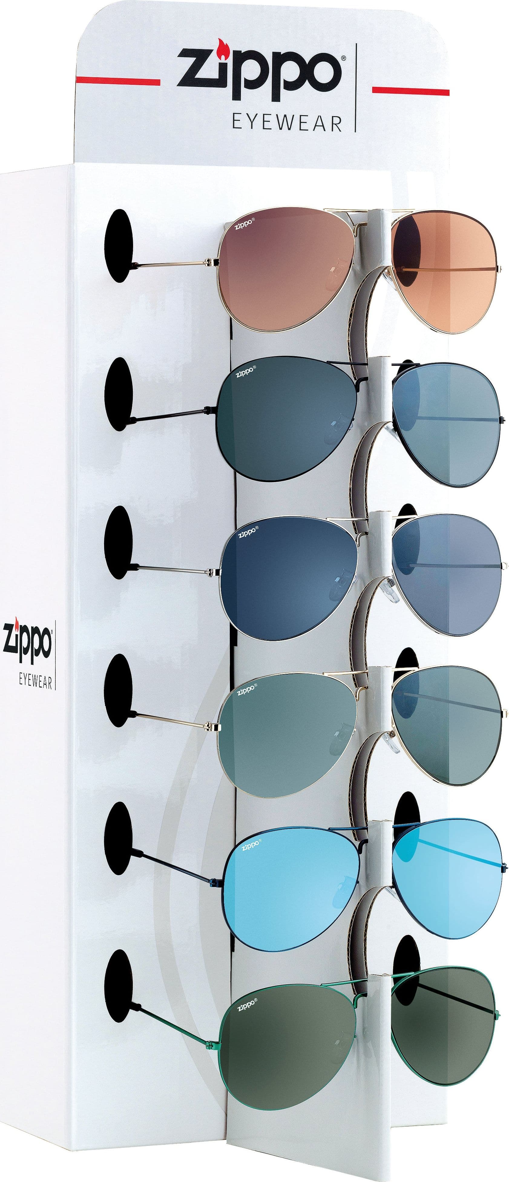 Assortimento Occhiali da Sole 9 Paia + Espositore Obp 36B Zippo