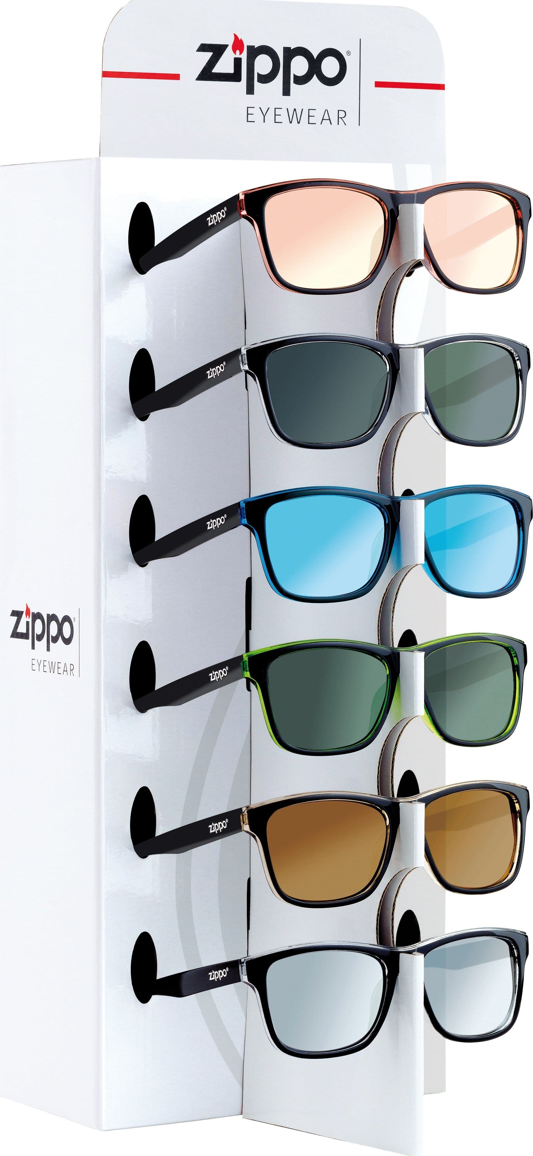 Assortimento Occhiali da Sole 9 Paia + Espositore Obp 201A Zippo