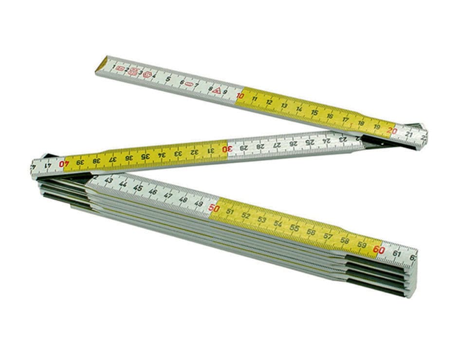 Doppiometro in Legno Bianco Giallo CE 2 m Alte 10 Pezzi