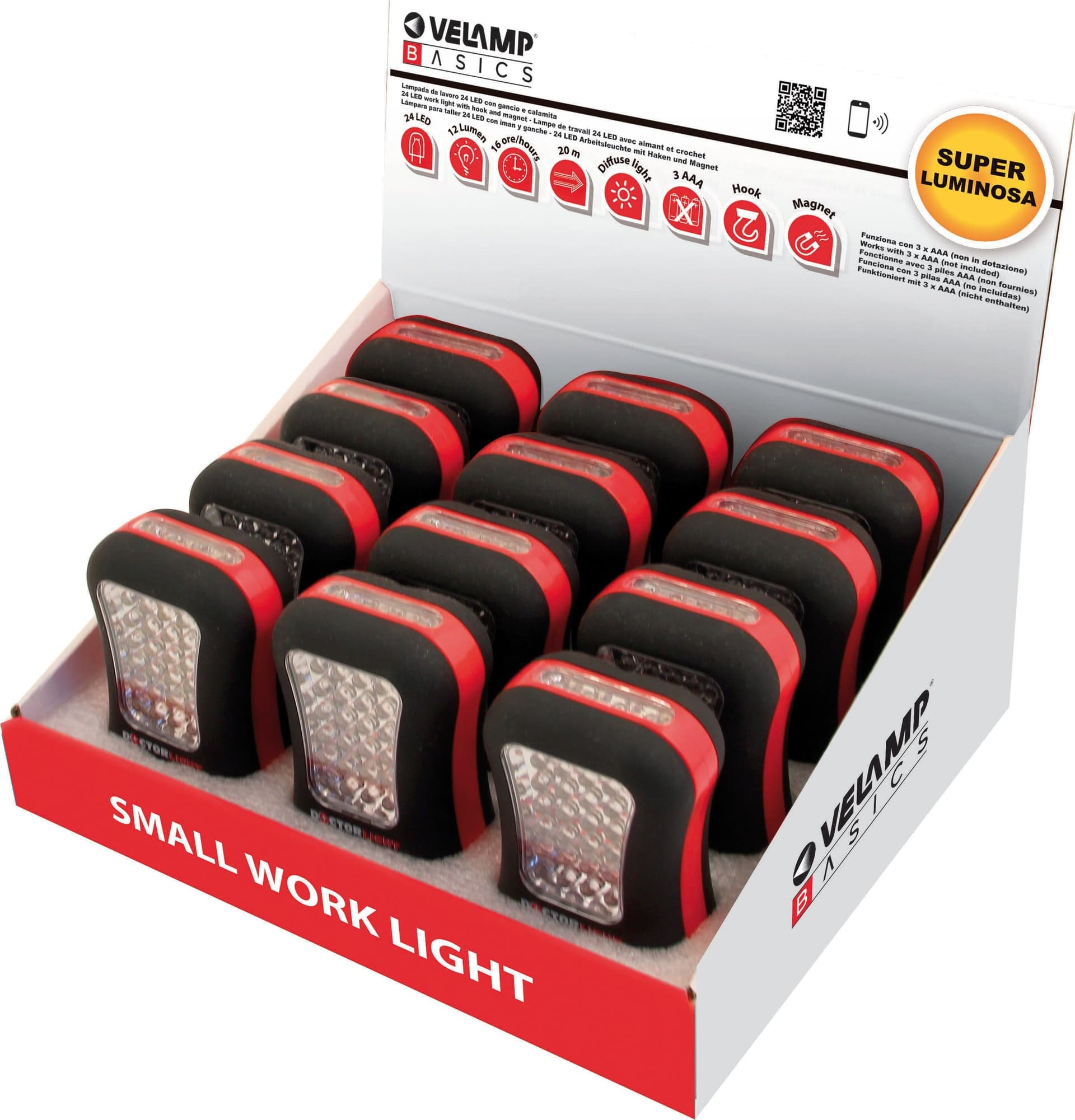 Torcia Da Lavoro Dl101 Con Gancio E Calamita 24+4 Led 12.00 Pz in Lampade di ispezione BricoGo - Marano di Napoli, commercioVirtuoso.it