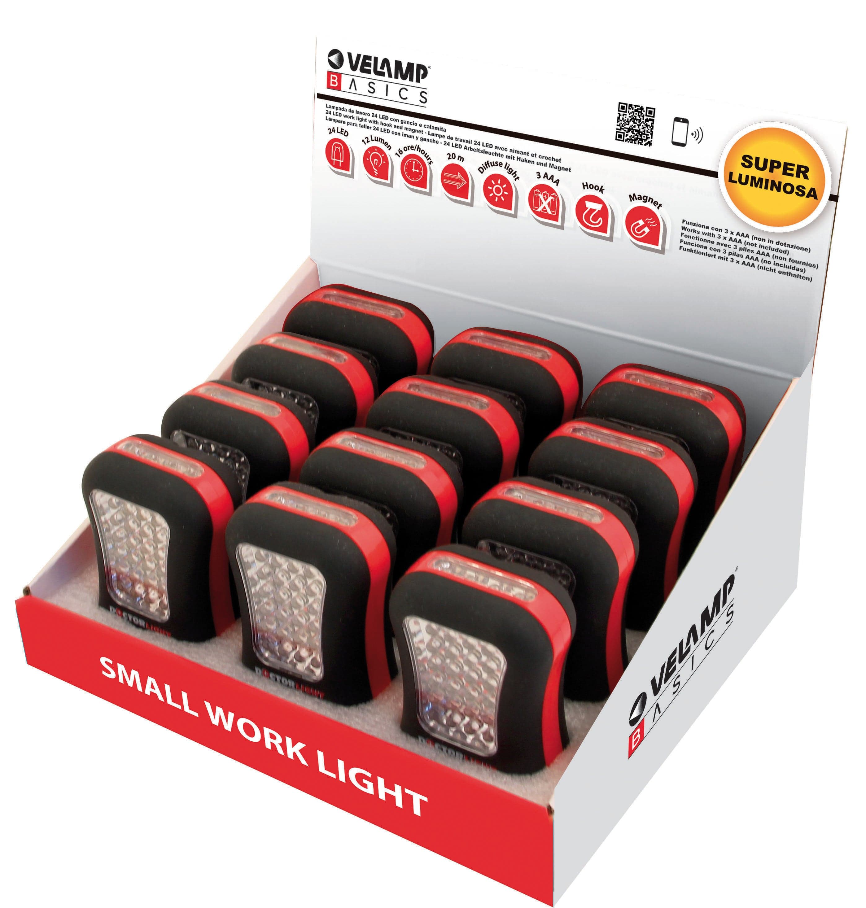 Torcia Da Lavoro Dl101 Con Gancio E Calamita 24+4 Led 12.00 Pz in Lampade di ispezione BricoGo - Marano di Napoli, commercioVirtuoso.it