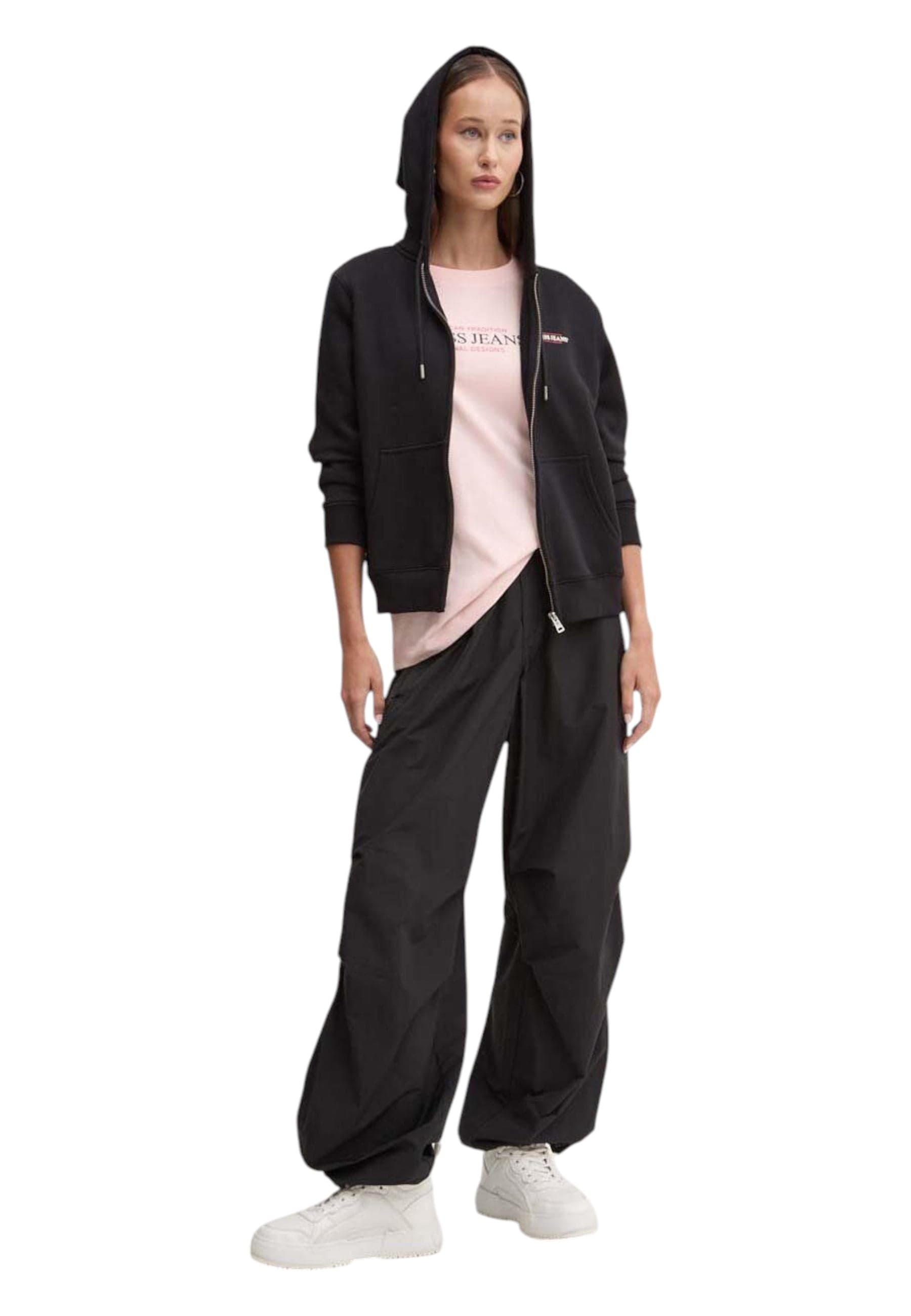 GUESS JEANS Felpa Donna Guess Jeans Full Zip da donna in Felpe con cappuccio Drestige - Casamassima, commercioVirtuoso.it