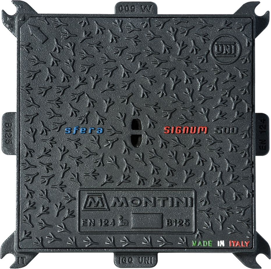 CHIUSINO IN GHISA CLASSE B125 SIGNUM - 30 x 30 - Kg 6,7  - MONTINI