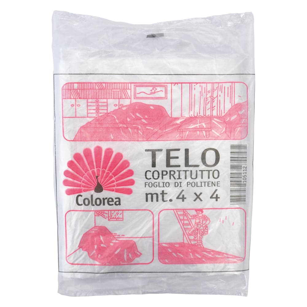 Telo Copritutto Multiuso Colorea 110 gr Circa 60 Pezzi 4 x 4 mt