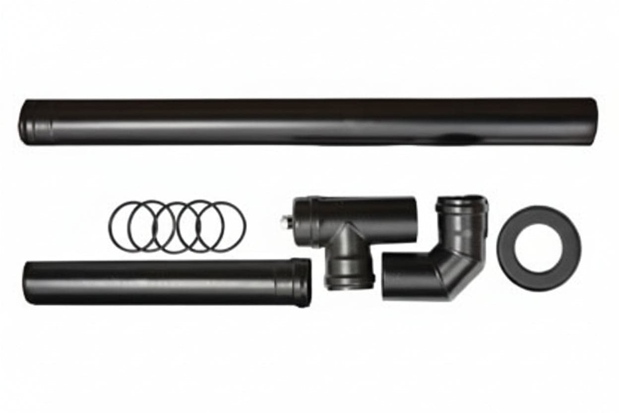 Kit Installazione Base Per Stufe A Pellet Nero Opaco Pesante Mm.1,2 Ø Cm.8 Save in Tubi di scarico BricoGo - Marano di Napoli, commercioVirtuoso.it