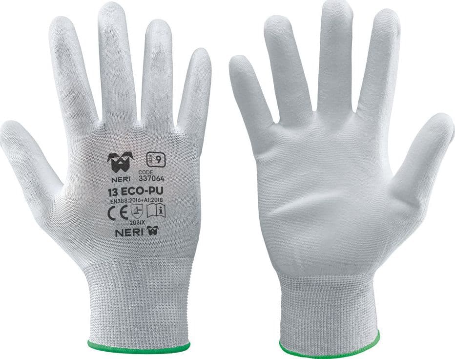 Guanti Tg. 7 Neri 13 Eco Pu Bianco 12 Coppia