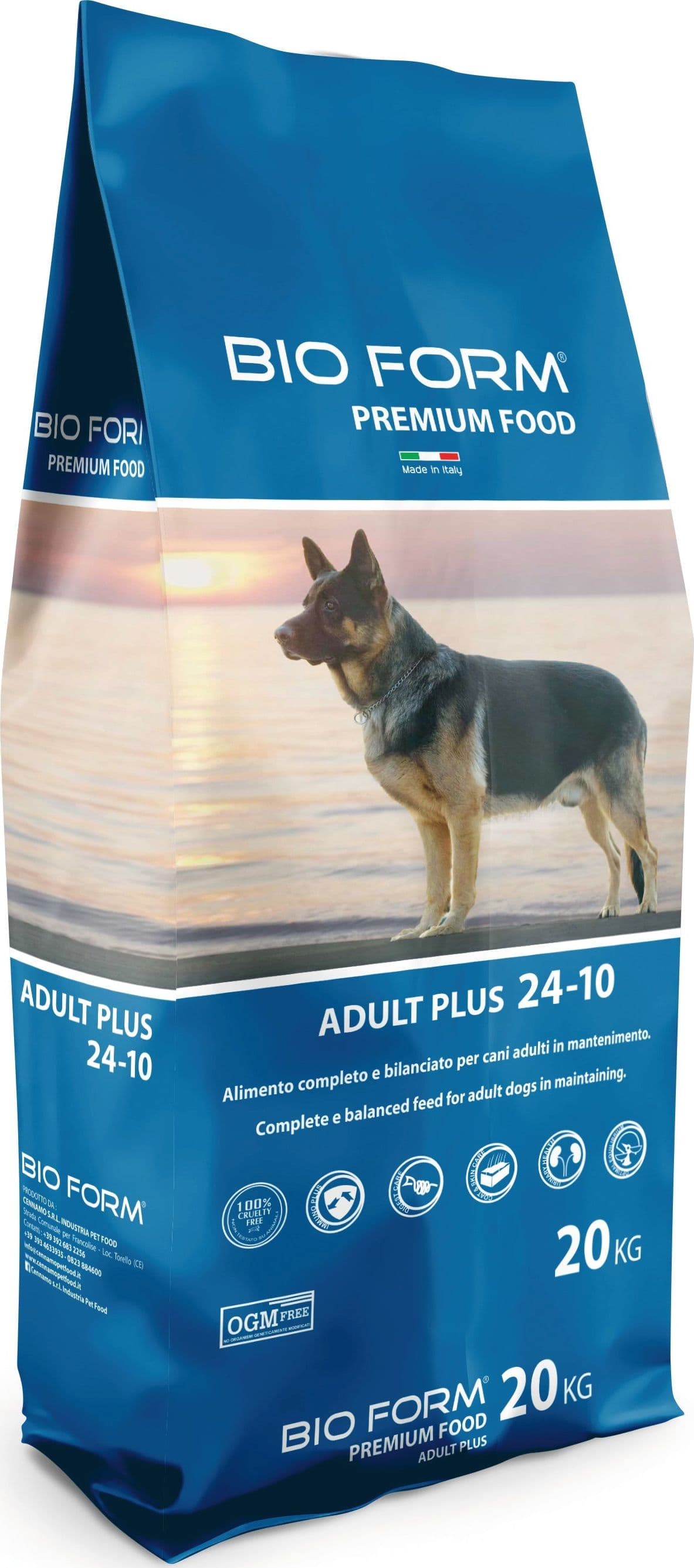 Crocchette per Cani Medio Grandi dog Adult Plus Proteine Grassi 24 10%