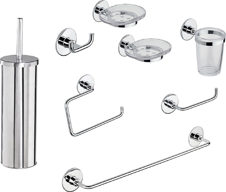 Set da Bagno Serie Wind Metaform 8 Pezzi Serie Wind Metaform. in Acciaio Cr