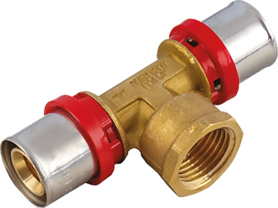 Raccordo a Pressare a Femmina 20 x 1/2 x 20 Tiemme T 1659CT 10 Pezzi
