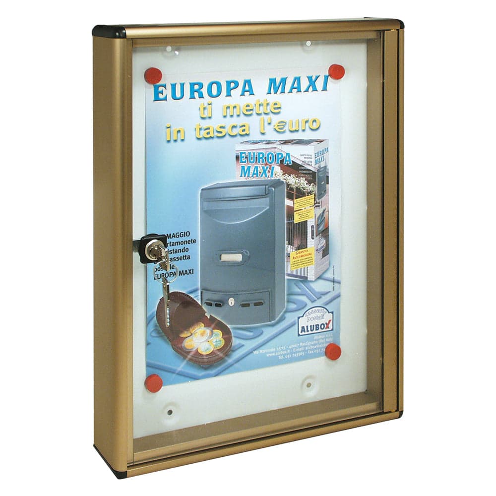 Bacheca Porta Avvisi 1 Foglio Alubox Bronzo 30 x 5 x 40 cm