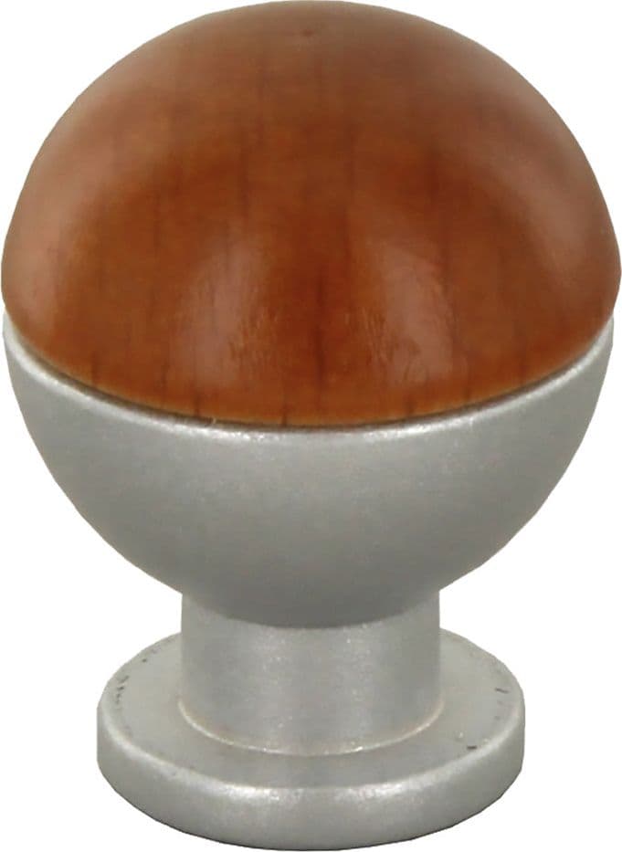 Pomolo in Legno Ottone Sferico Art 18 Noce Scuro 25 Pezzi 735 mm