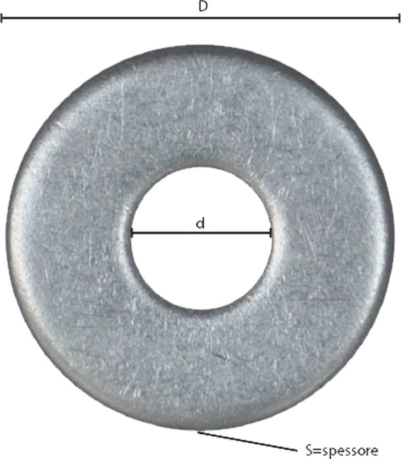 Rondella Grembialina INOX A2 1000 Pezzi m 5 1,2 x 15 x 5,3 mm