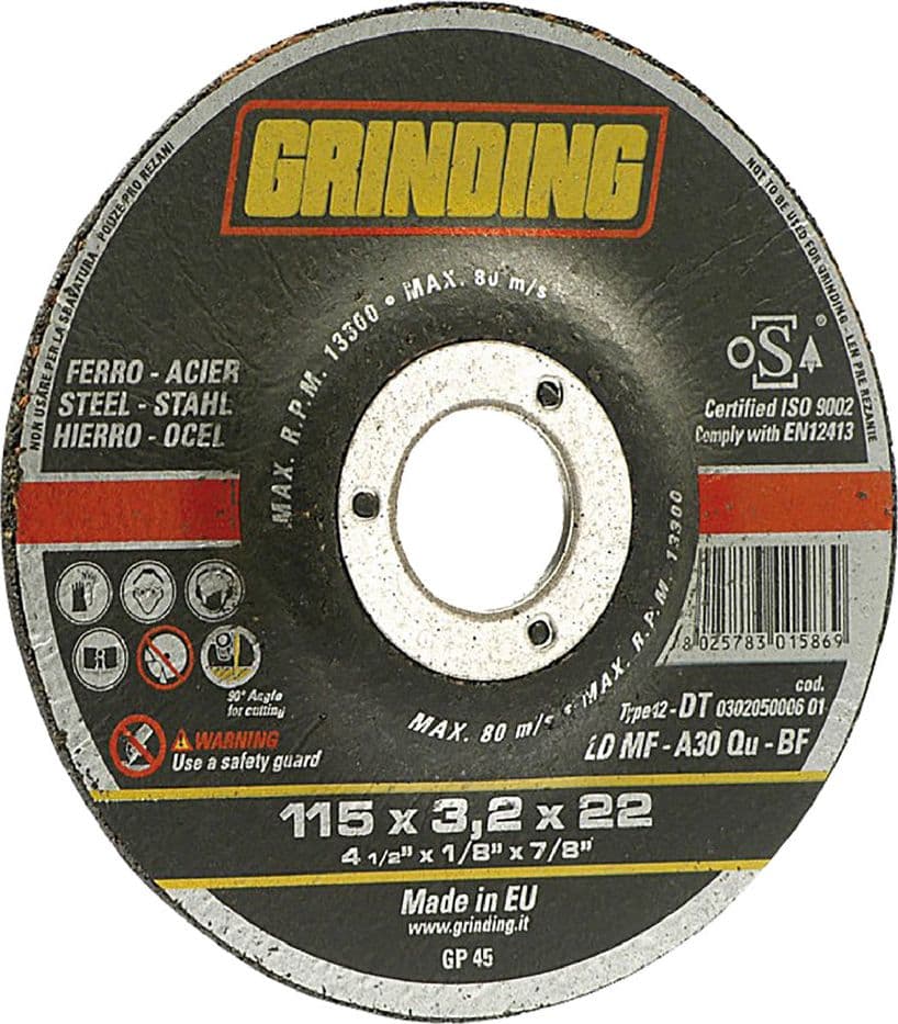 MOLA ABRASIVA PER FERRO ø 115 x 2,4- 50 pezzi  - GRINDING