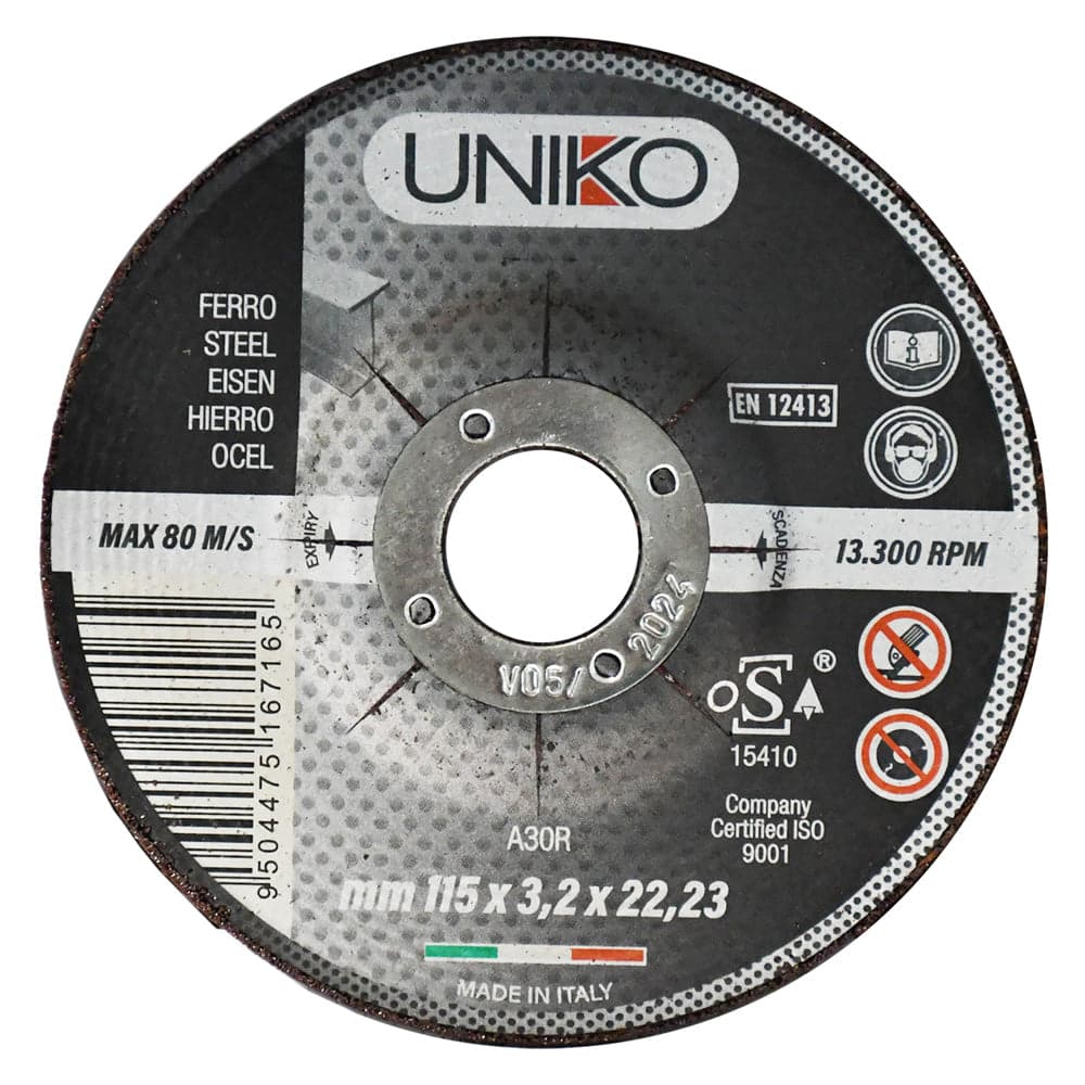 Mola Abrasiva per Uniko Ferro 25 Pezzi Ø 115 x 3,2