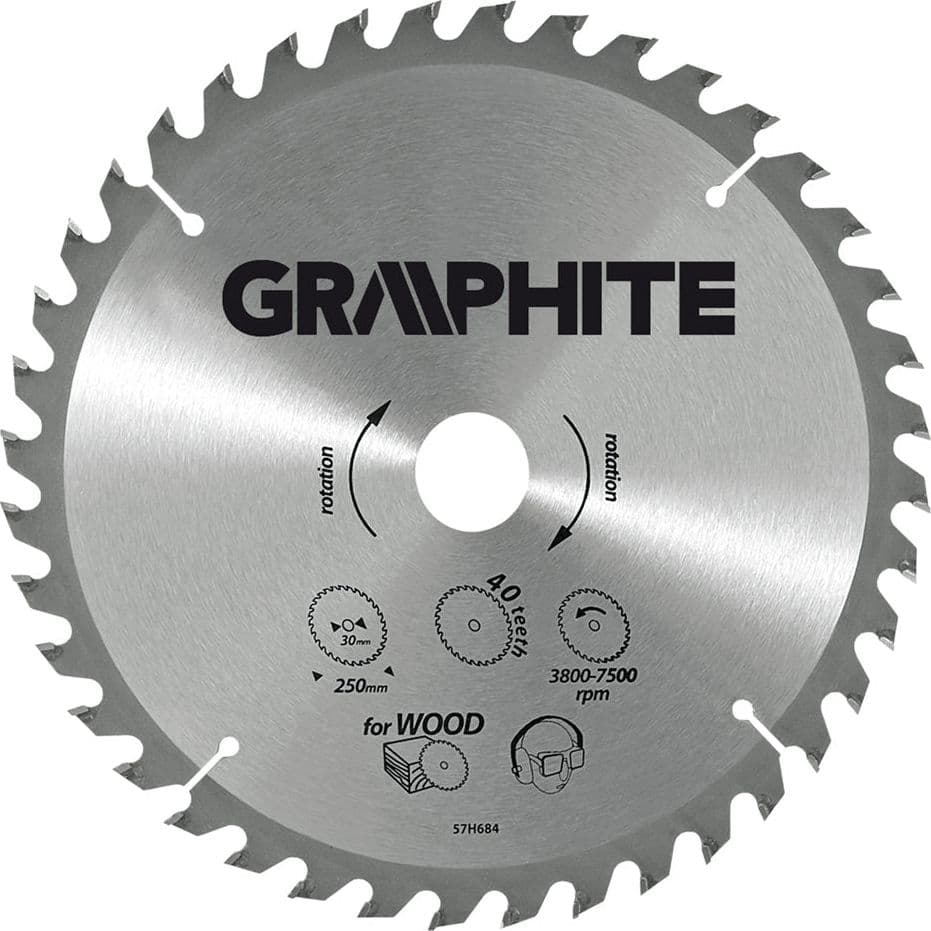 DISCO PER SEGA CIRCOLARE ø 205 mm - foro 30 mm  - GRAPHITE