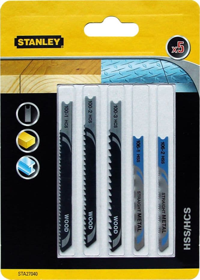 Lama per Seghetto Alternativo Set Misto Hcs + Hss Stanley Attacco a