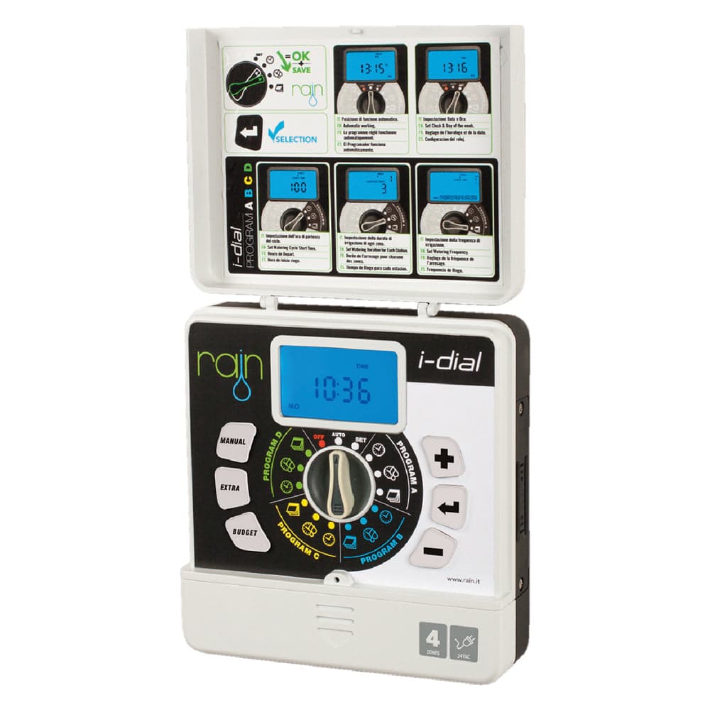 Centralina per Irrigazione Rain 4 Stazioni 24VAC Rain i Dial Grigio
