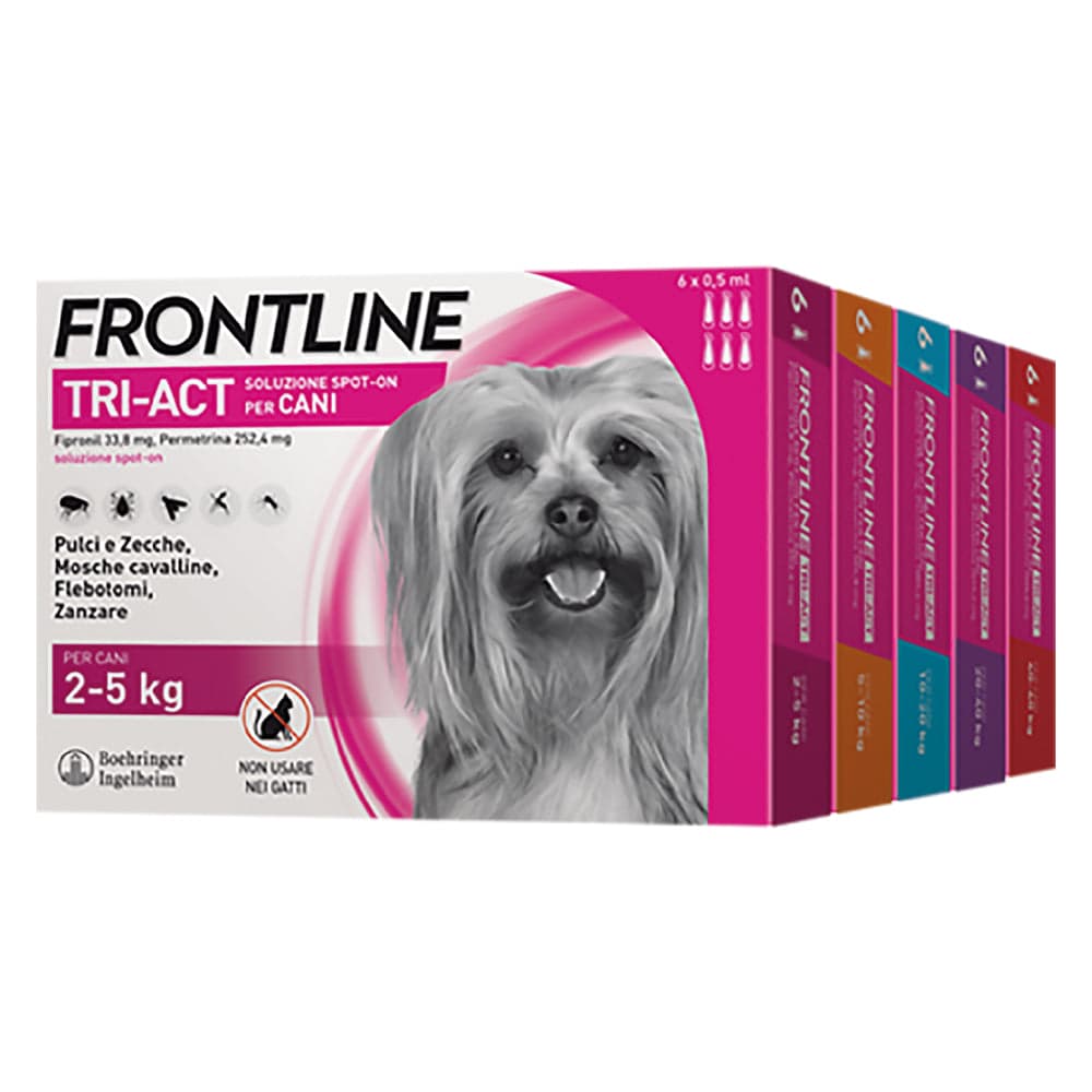 Antiparassitario Cani 2 3 Pipette Frontline Frontline Tri Act 5 kg 0,5 ml