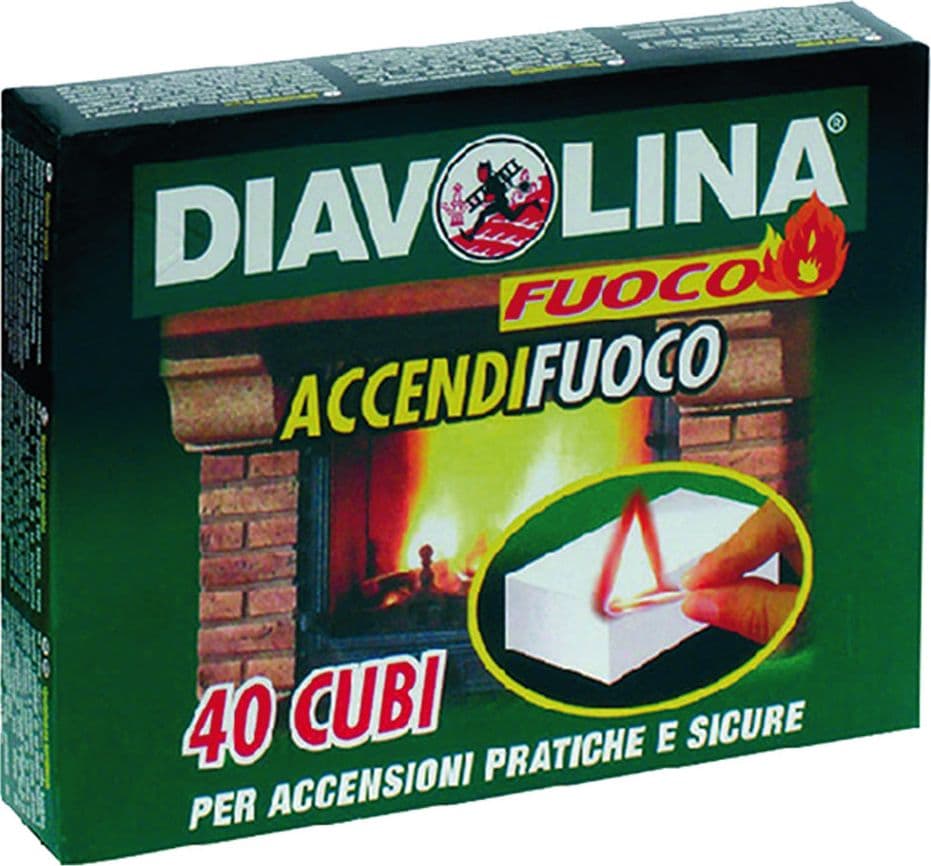 Diavolina 40 Cubi Art 15300 24 Confezione Diavolina Accendifuoco