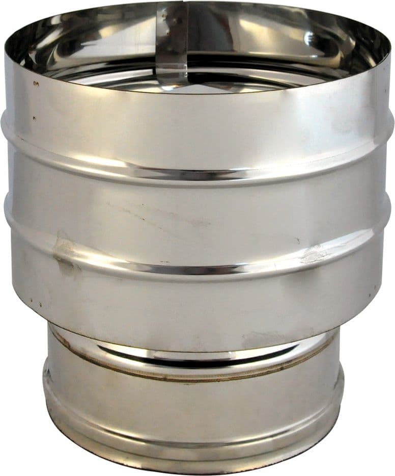 Fumaiolo a Cappello Doppia Parete Kasart Antivento Ø 8 in Acciaio Inox 13 cm