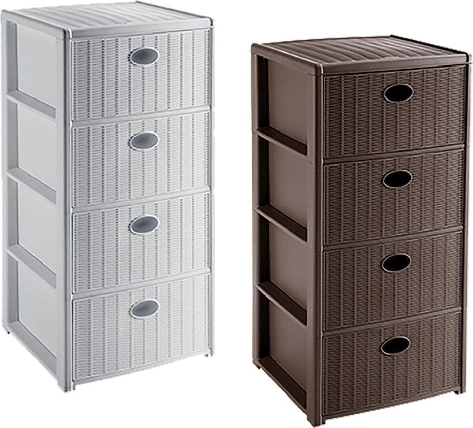 CASSETTIERA 'ELEGANCE' cm 40x40xh80 - bianca  - STEFANPLAST