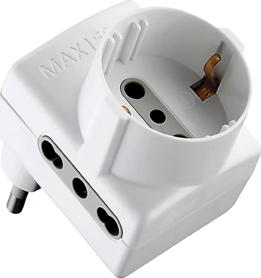ADATTATORE TRIPLO 'SALVASPAZIO' Spina 2P+T16A - art.70066  - ELECTRALINE