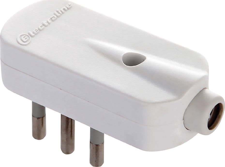 Spina Volante Piatta 2P + T 16A Art 71909 Electraline 25 Pezzi