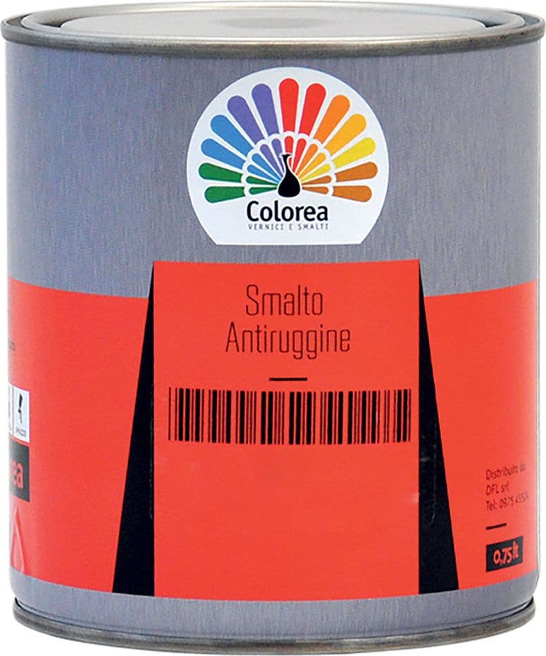 SMALTO ANTIRUGGINE 'COLOREA' Lt. 0,750 Nero lucido- 6 pezzi  - COLOREA
