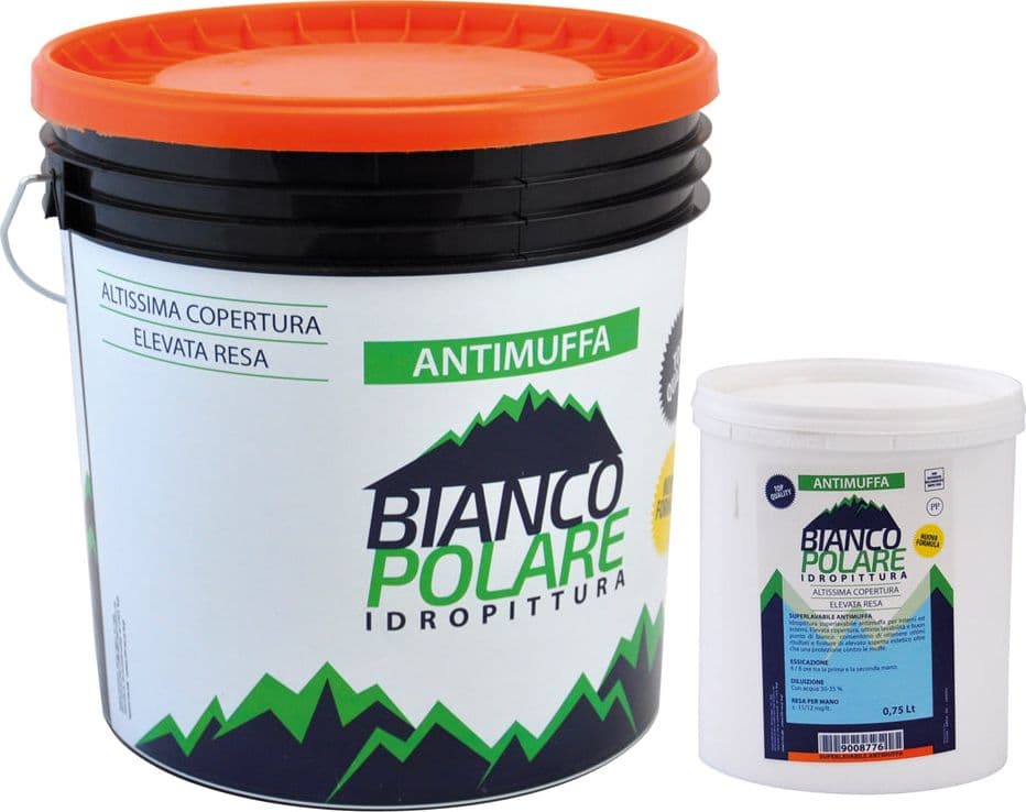 IDROPITTURA SUPERLAVABILE ANTIMUFFA Lt. 0,750- 6 pezzi  - BIANCO POLARE