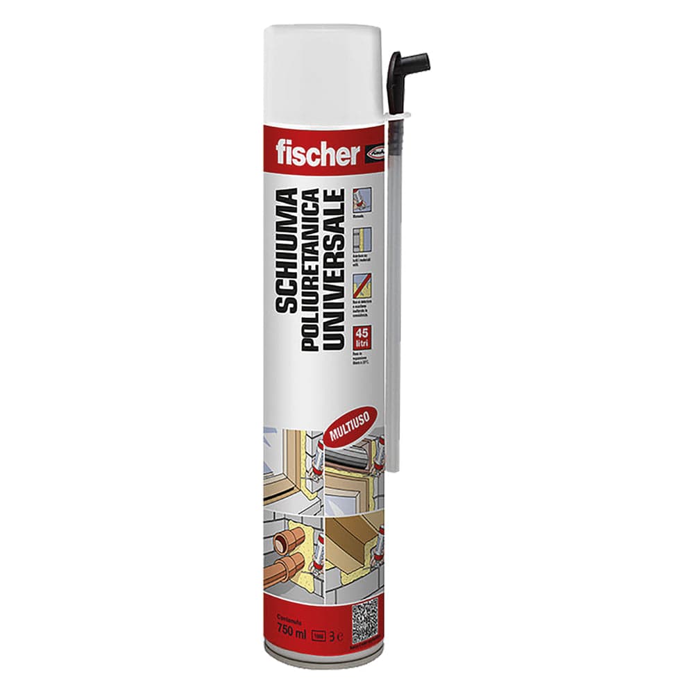 Schiuma Poliuretanica Pu P 1K 750 per Pistola Fischer 1K 12 Pezzi 750 ml
