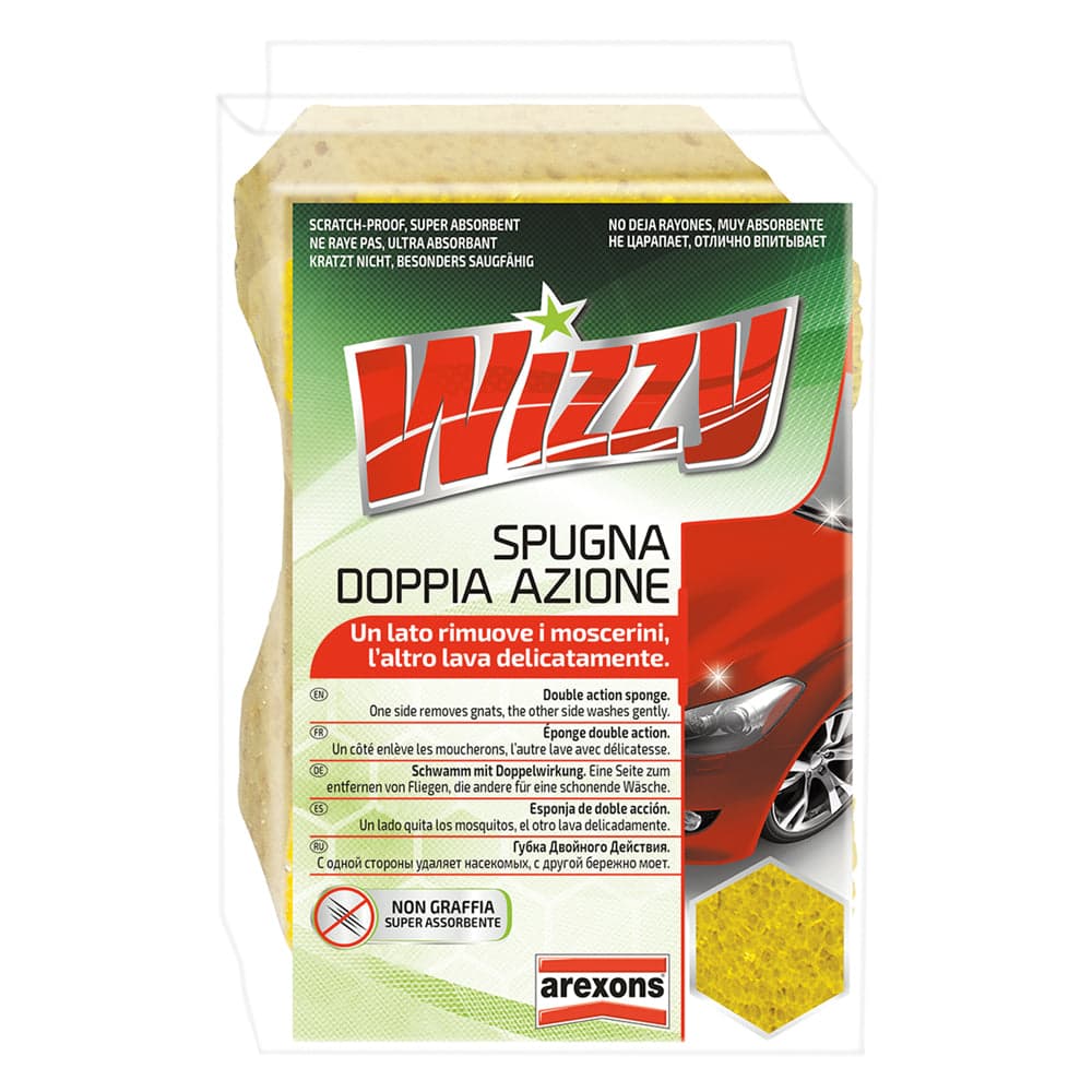 Spugna Lavaggio Auto Doppia Azione Arexons Wizzy 16 x 10,5 x 7 cm