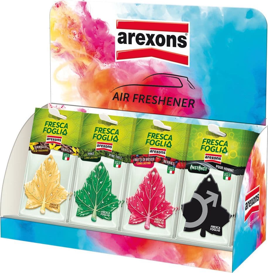 ESPOSITORE DEODORANTI AUTO Fresca Foglia 48 pezzi  - AREXONS
